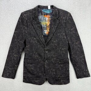Paul Smith Sport Coat Men 38 Black Wool Buggy Blazer Suit Jacket Marled Abstract